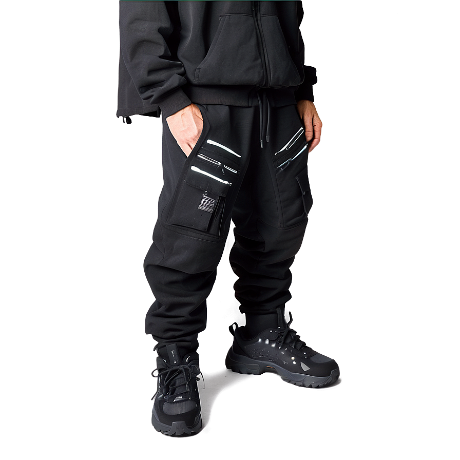 Techwear Black Sweatpants Png 06132024 PNG Image