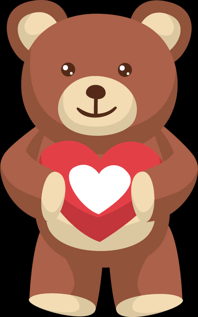 Teddy Bear Holding Heart PNG Image