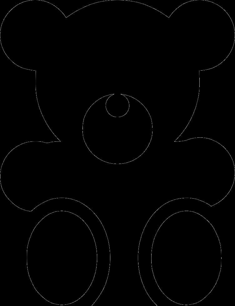 Teddy Bear Silhouette Outline PNG Image