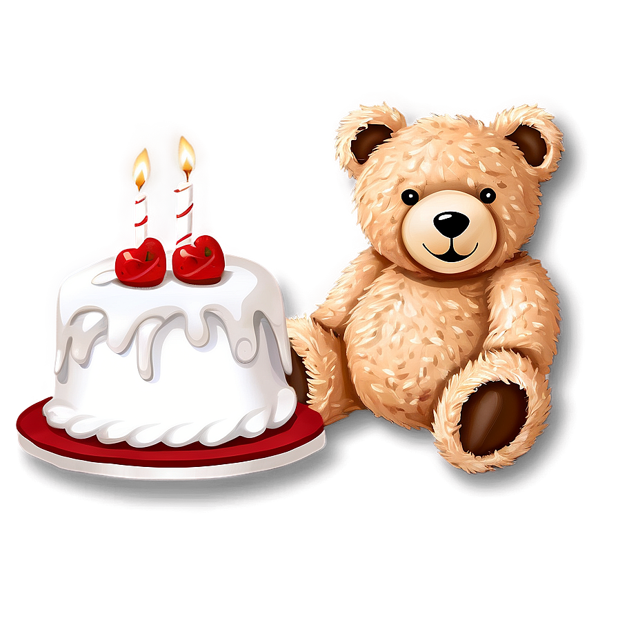 Teddy Bear With Cake Clipart Png Gkm PNG Image