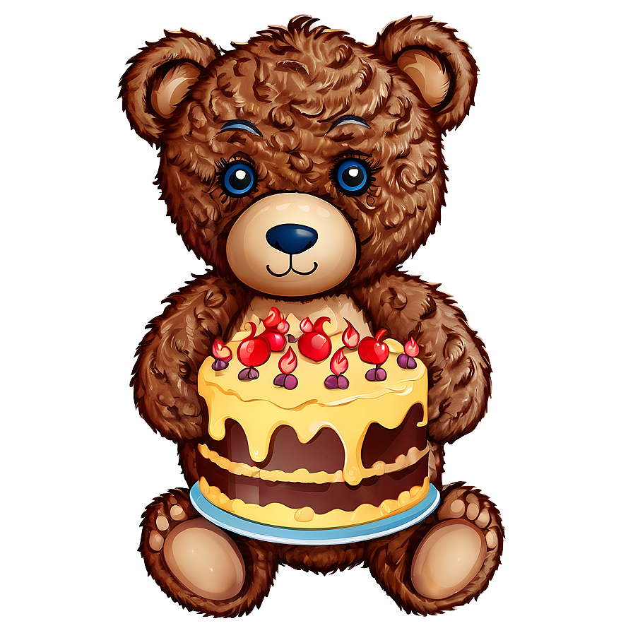 Teddy Bear With Cake Clipart Png Wfj PNG Image