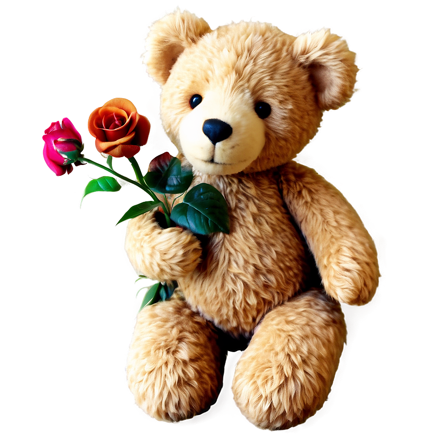 Teddy Bear With Flowers Png 05212024 PNG Image