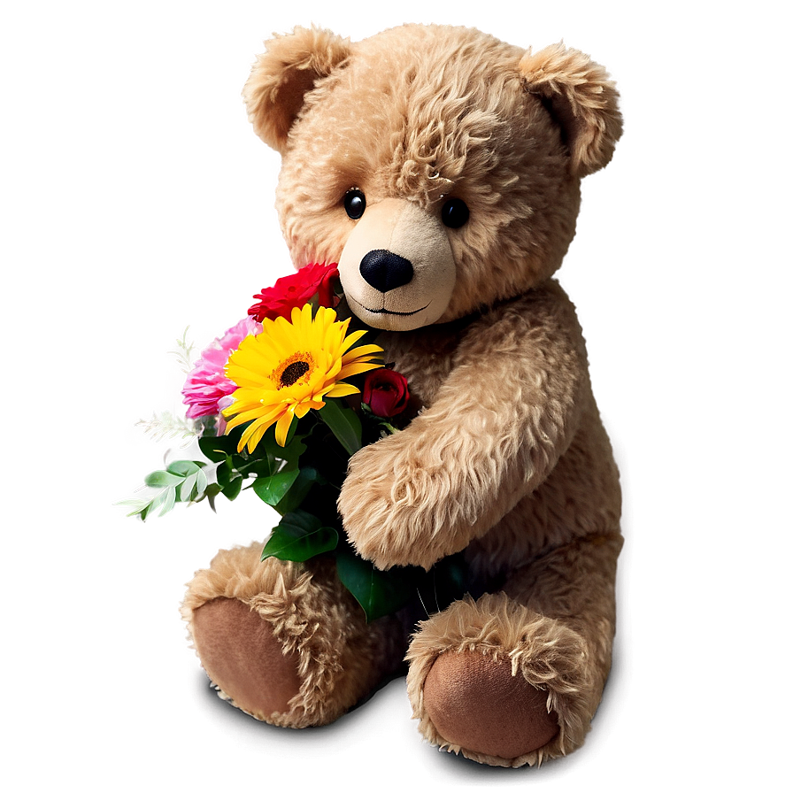 Teddy Bear With Flowers Png 63 PNG Image