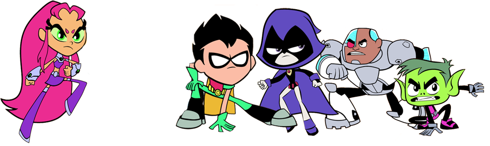 Teen Titans Animated Characters PNG Image