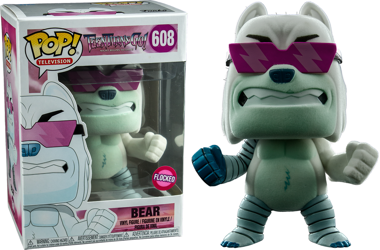 Teen Titans Go Flocked Bear Funko Pop PNG Image