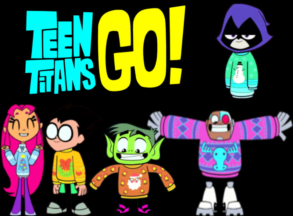 Teen Titans Go Ugly Christmas Sweaters PNG Image