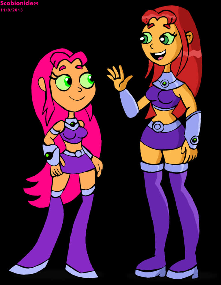 Teen Titans Starfire Variations PNG Image