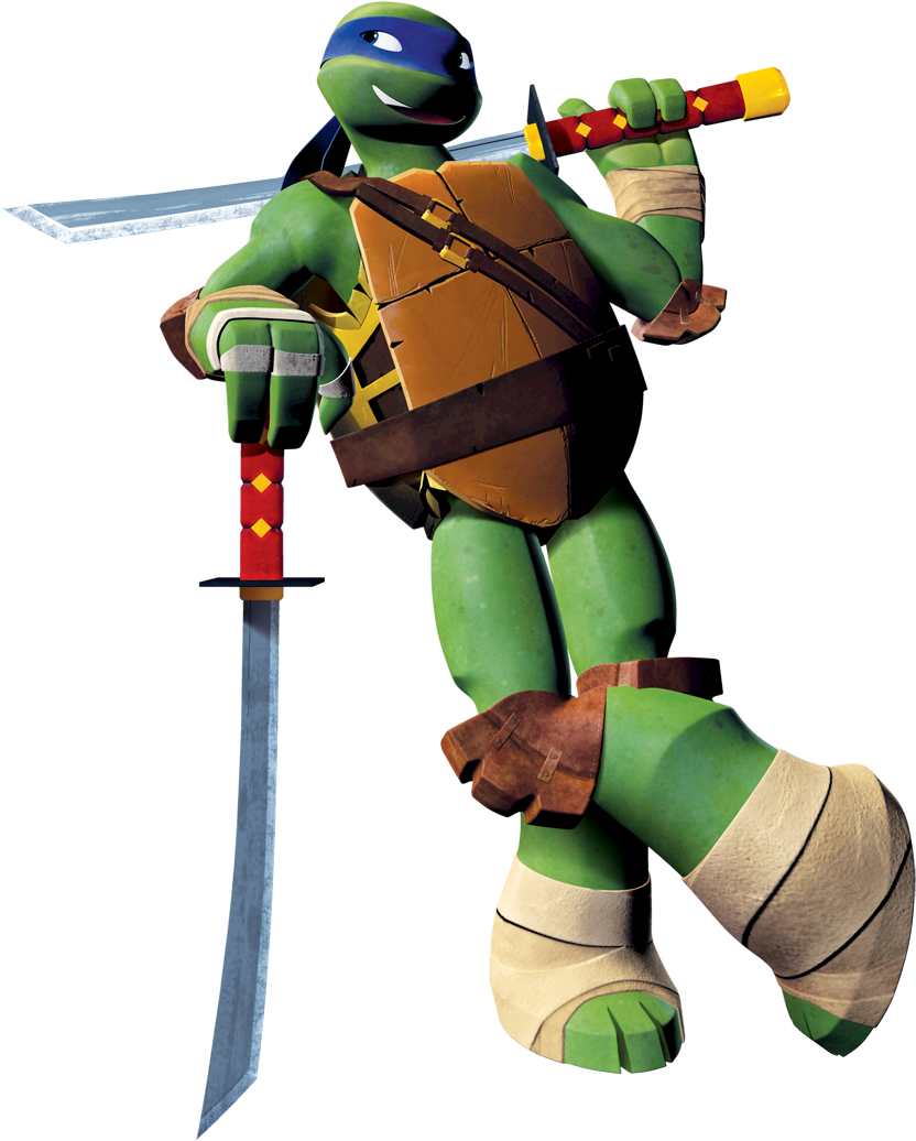 Teenage Mutant Ninja Turtle Leonardo Pose PNG Image