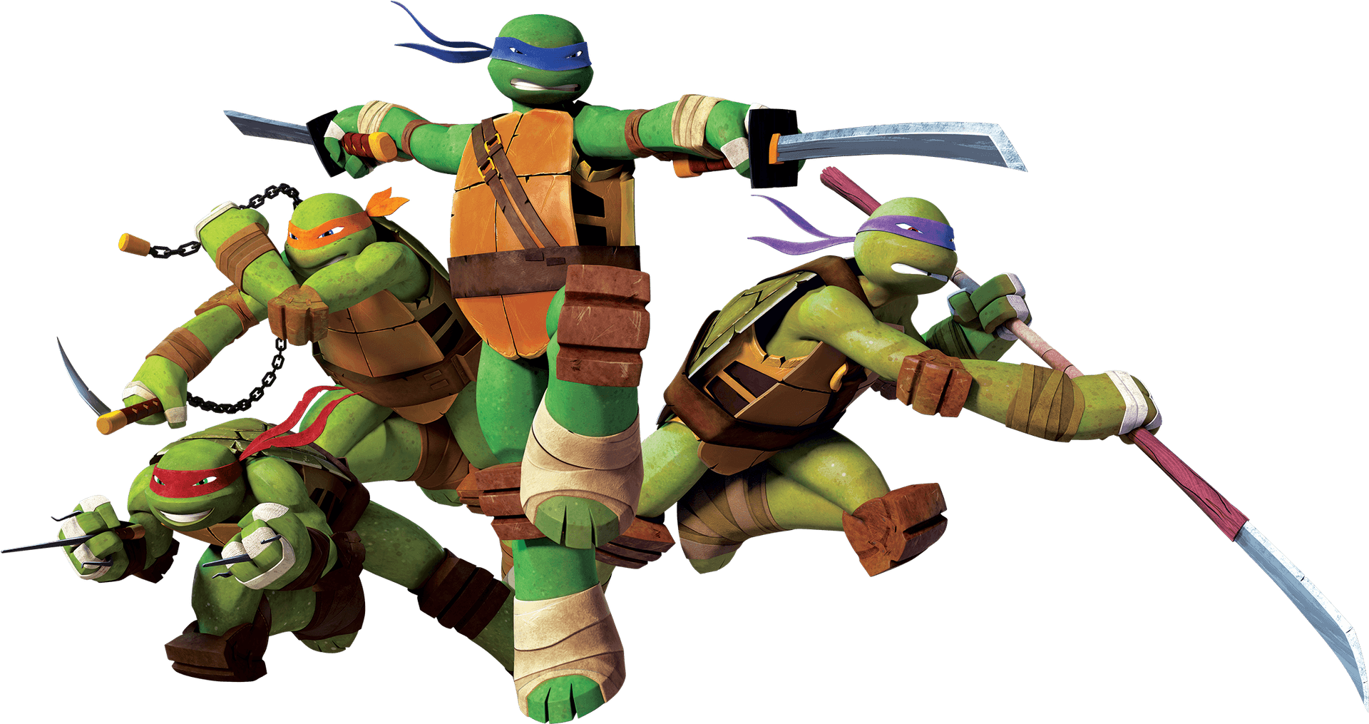 Teenage Mutant Ninja Turtles Action Pose PNG Image