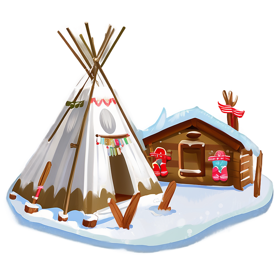 Teepee In A Winter Wonderland Png Yen PNG Image