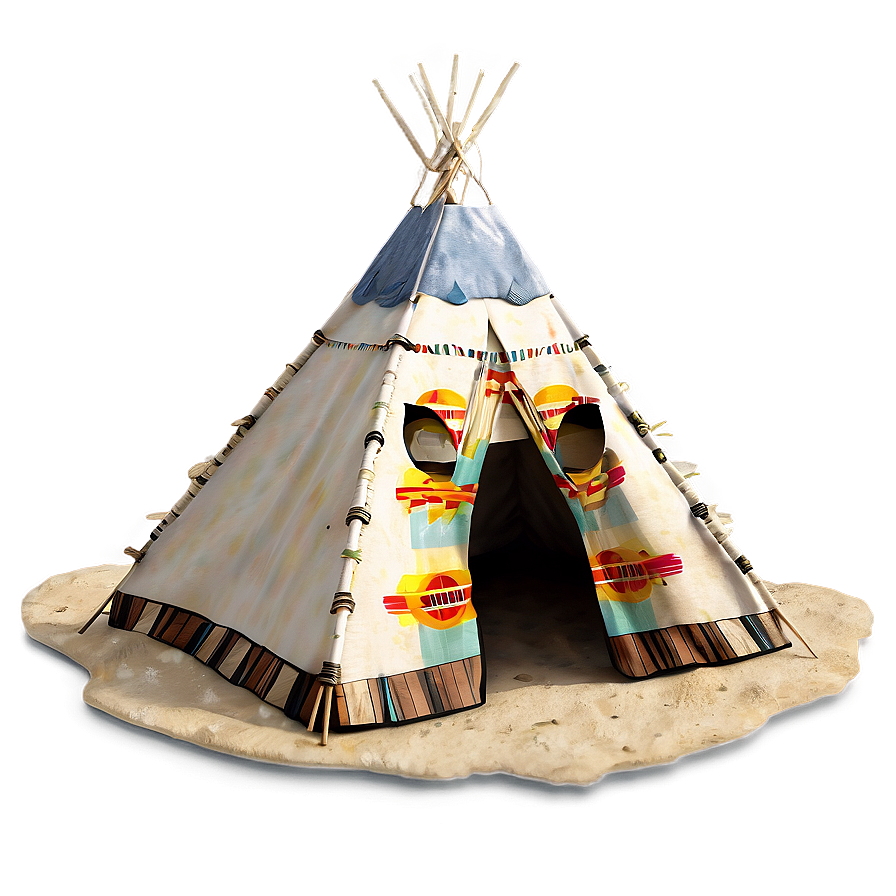 Teepee On A Beach Scene Png Map PNG Image