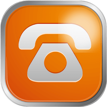 Telephone Icon Orange Background PNG Image