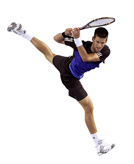 Tennis Player Action Shot PNG Image