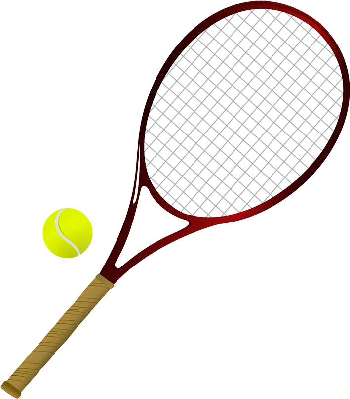 Tennis Racketand Ball Illustration PNG Image