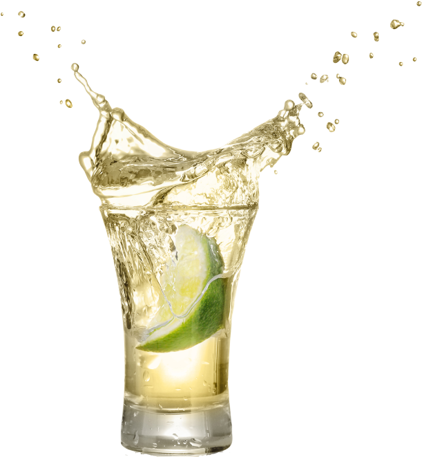 Tequila Splashwith Lime Wedge PNG Image