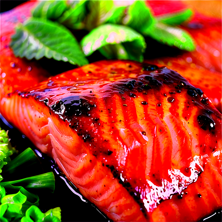 Teriyaki Salmon Close-up Png Ueu46 PNG Image