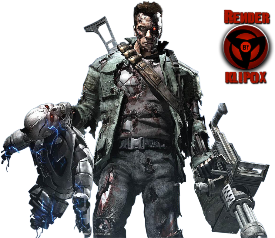 Terminator Battle Damage PNG Image