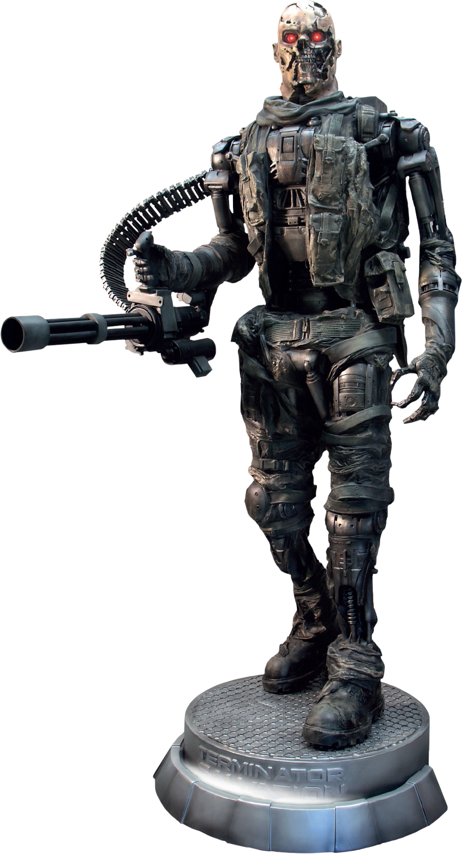 Terminator Statuewith Gun PNG Image