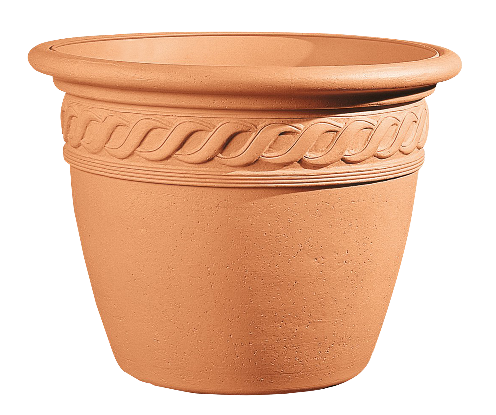 Terracotta Flower Pot Decorative Design PNG Image