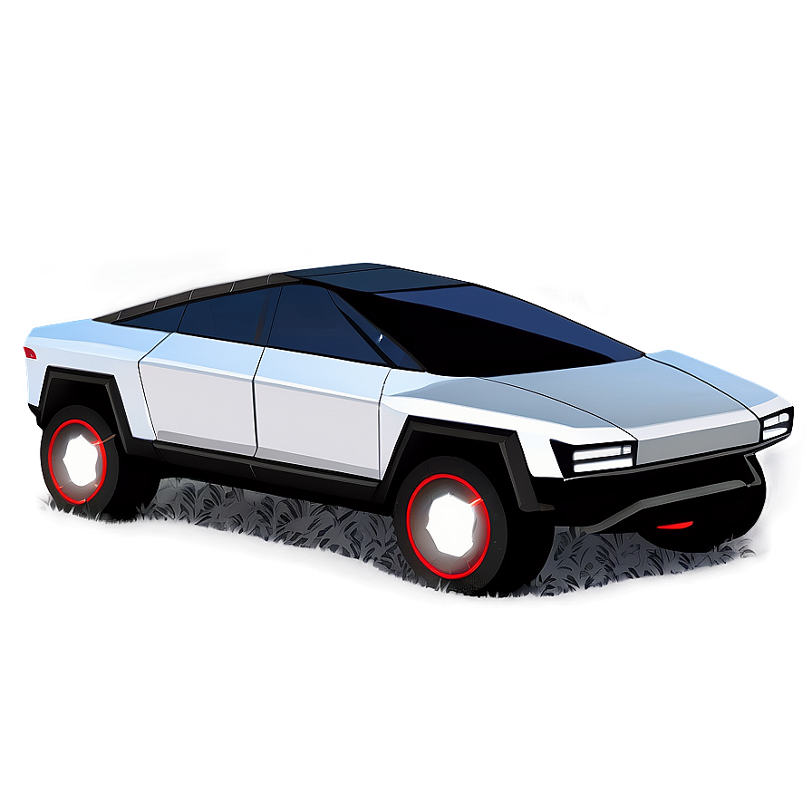 Tesla Cybertruck In The Rain Png 3 PNG Image