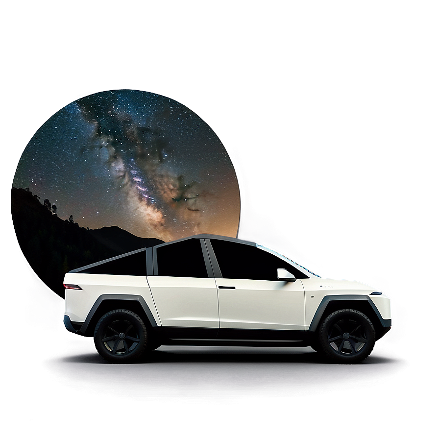 Tesla Cybertruck Under The Stars Png Sej12 PNG Image