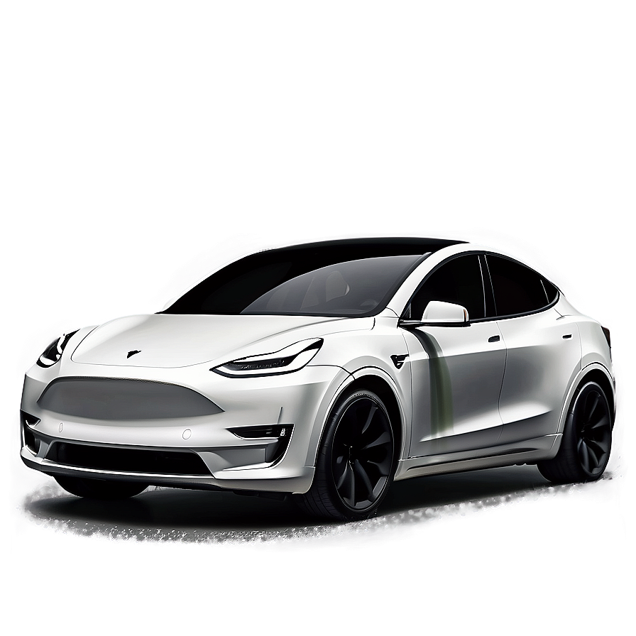 Tesla Model Y In Rain Png Pbf PNG Image