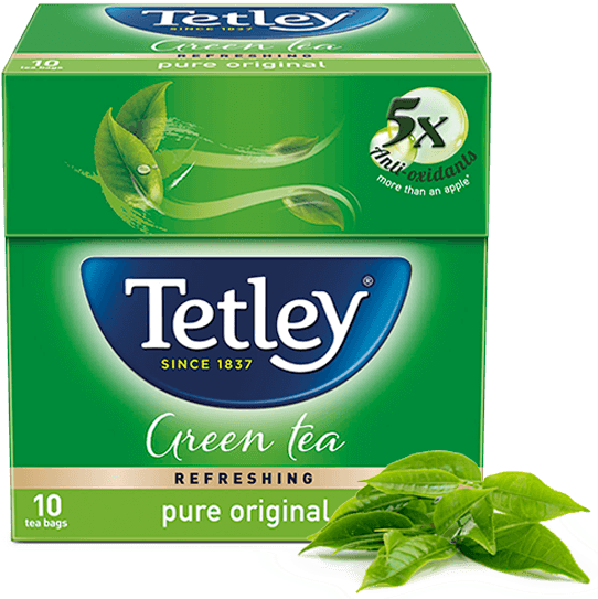 Tetley Green Tea Box Product Image PNG Image