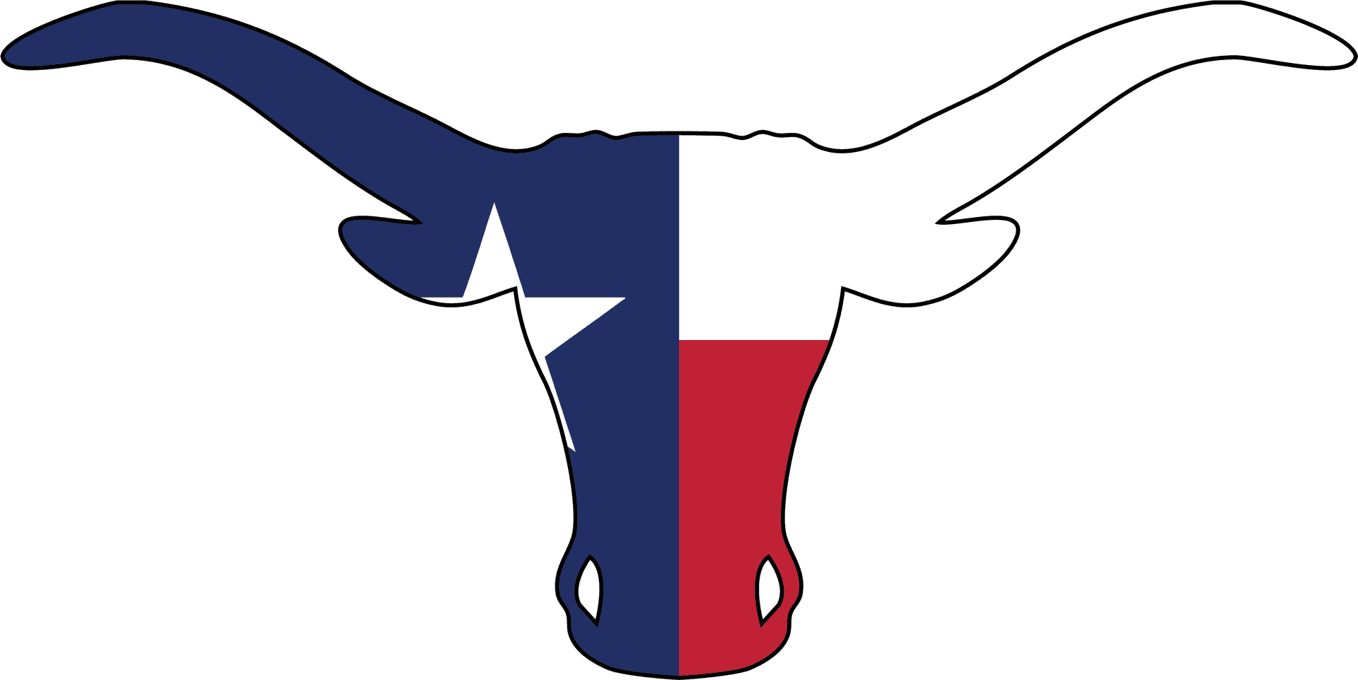 Texas Flag Longhorn Silhouette PNG Image