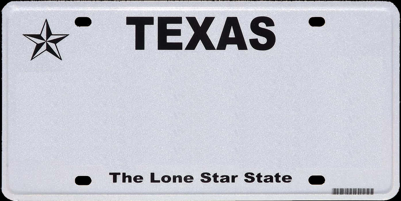 Texas License Plate Blank PNG Image