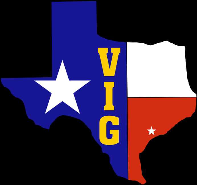 Texas Map Graphicwith Starand Text PNG Image