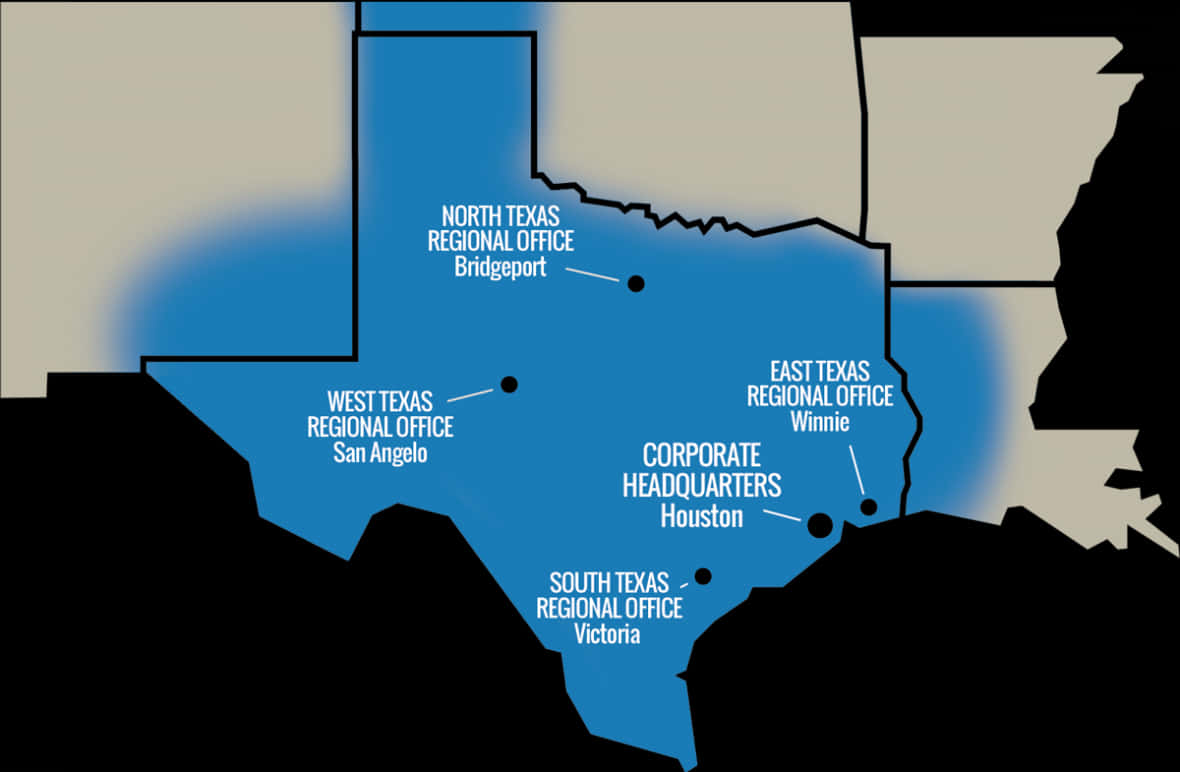 Texas Regional Offices Map PNG Image