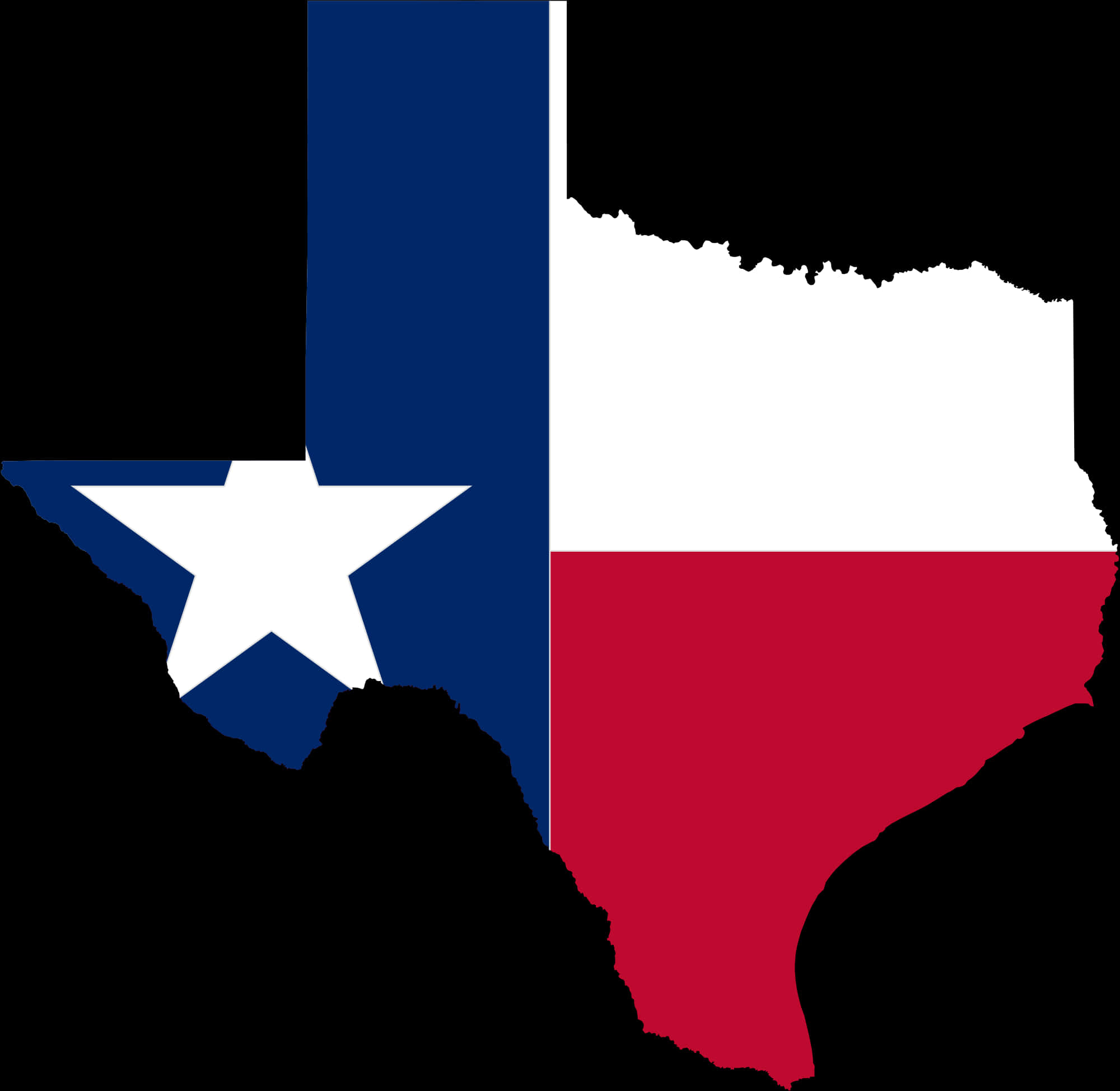 Texas State Outlineand Flag PNG Image