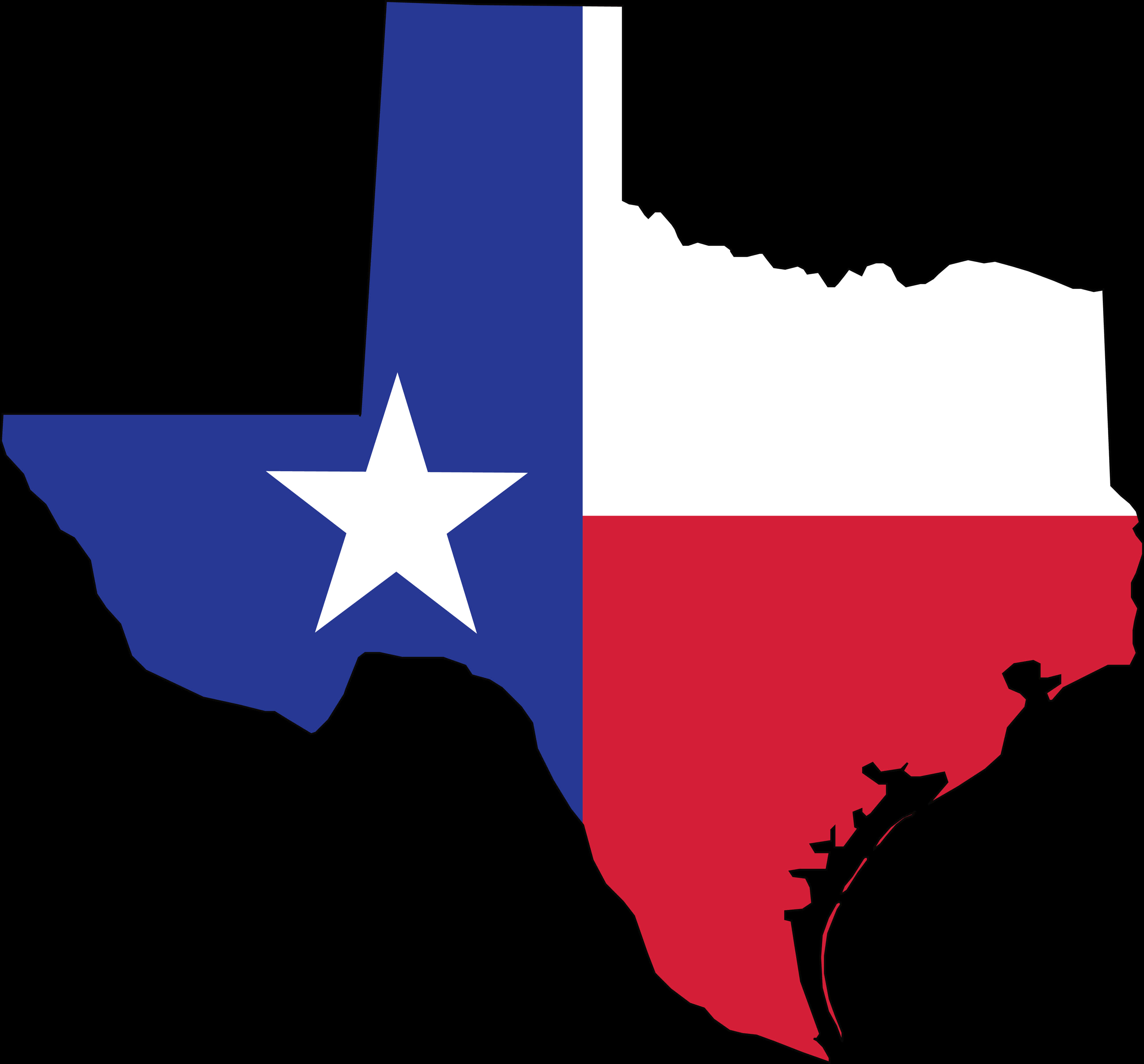 Texas State Outlineand Flag PNG Image