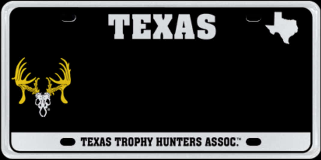 Texas Trophy Hunters License Plate PNG Image