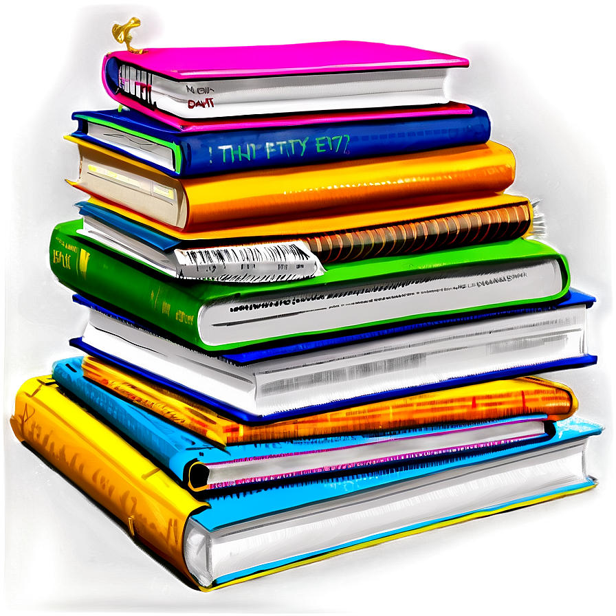 Textbooks Pile Png 6 PNG Image