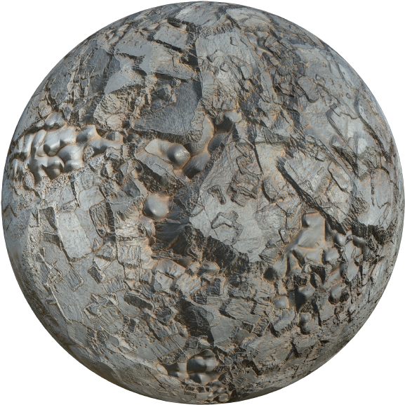 Textured Cobblestone Sphere3 D Render PNG Image