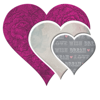 Textured Double Heart Design PNG Image