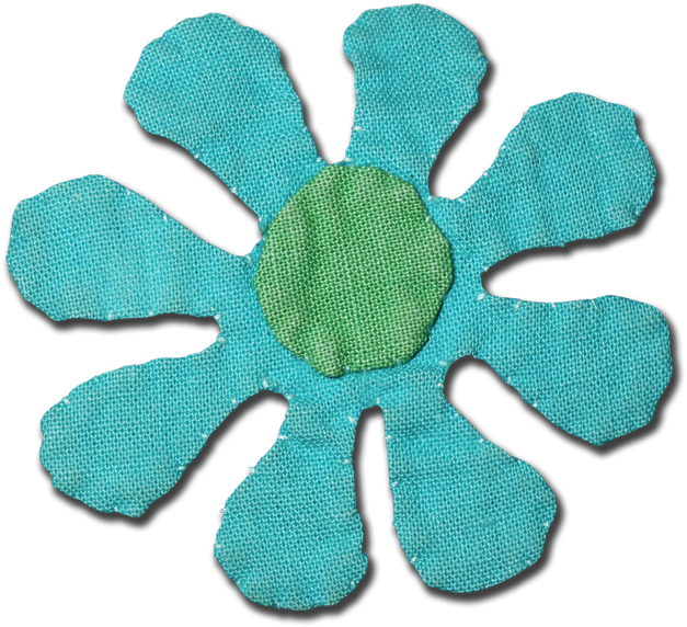 Textured Fabric Flower Design PNG Image