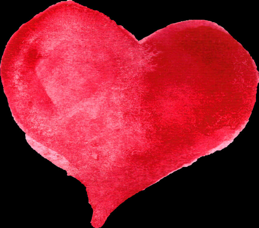 Textured Red Heart Watercolor PNG Image