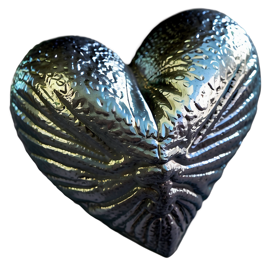 Textured Silver Heart Png 97 PNG Image