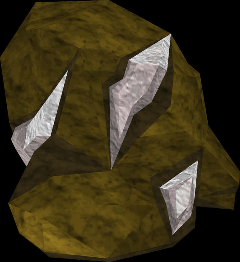 Textured3 D Rock Model PNG Image