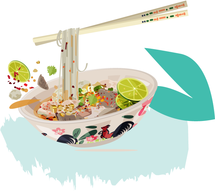 Thai Noodle Soup Illustration PNG Image