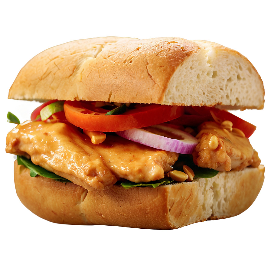 Thai Peanut Chicken Sandwich Png Wnp98 PNG Image