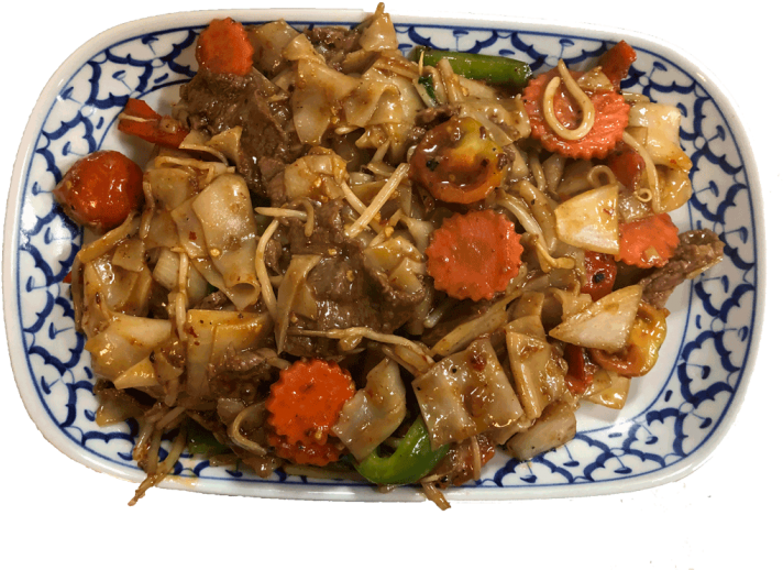 Thai Stir Fried Noodles Dish PNG Image