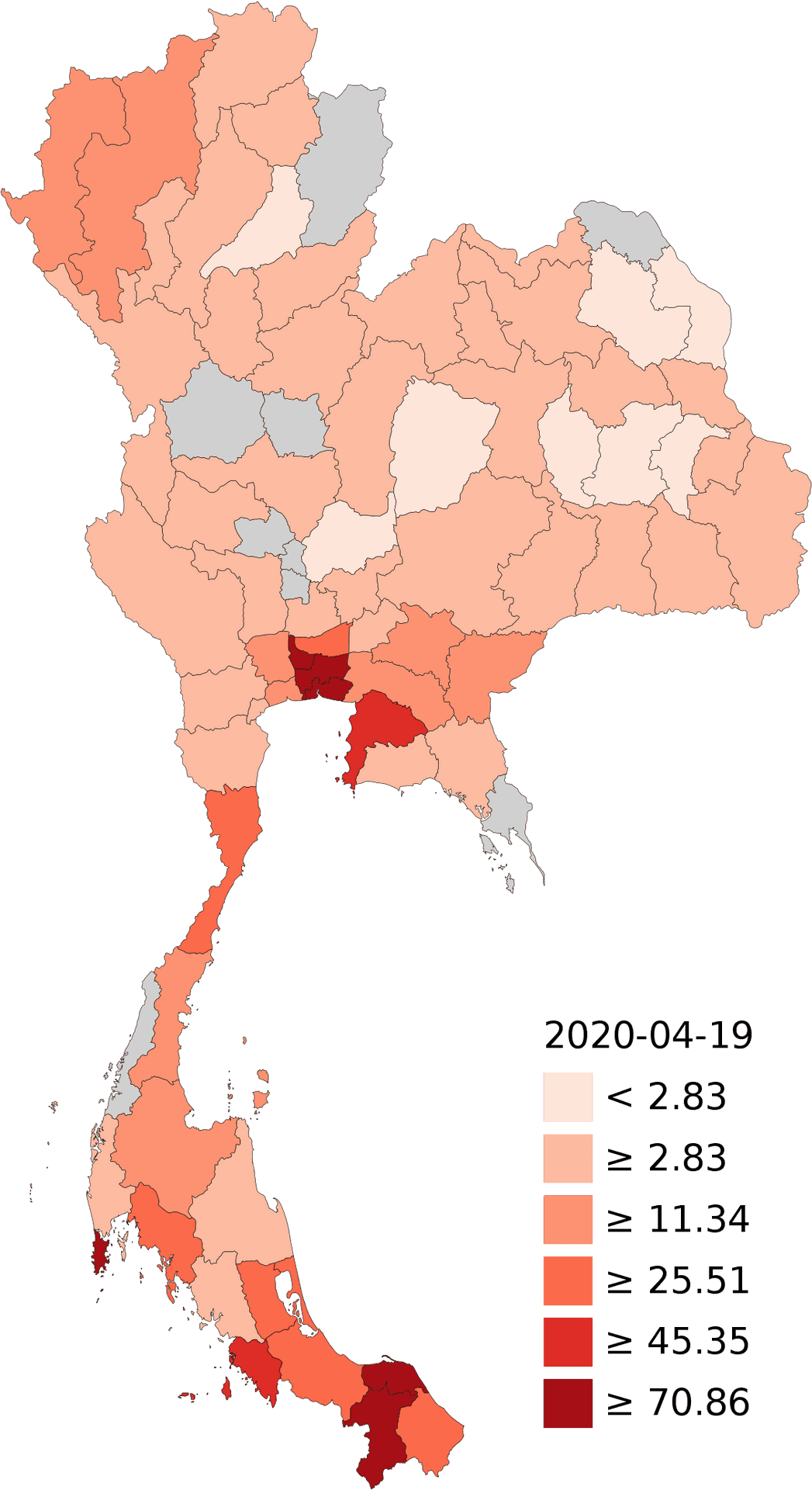 Thailand C O V I D19 Heatmap20200419 PNG Image