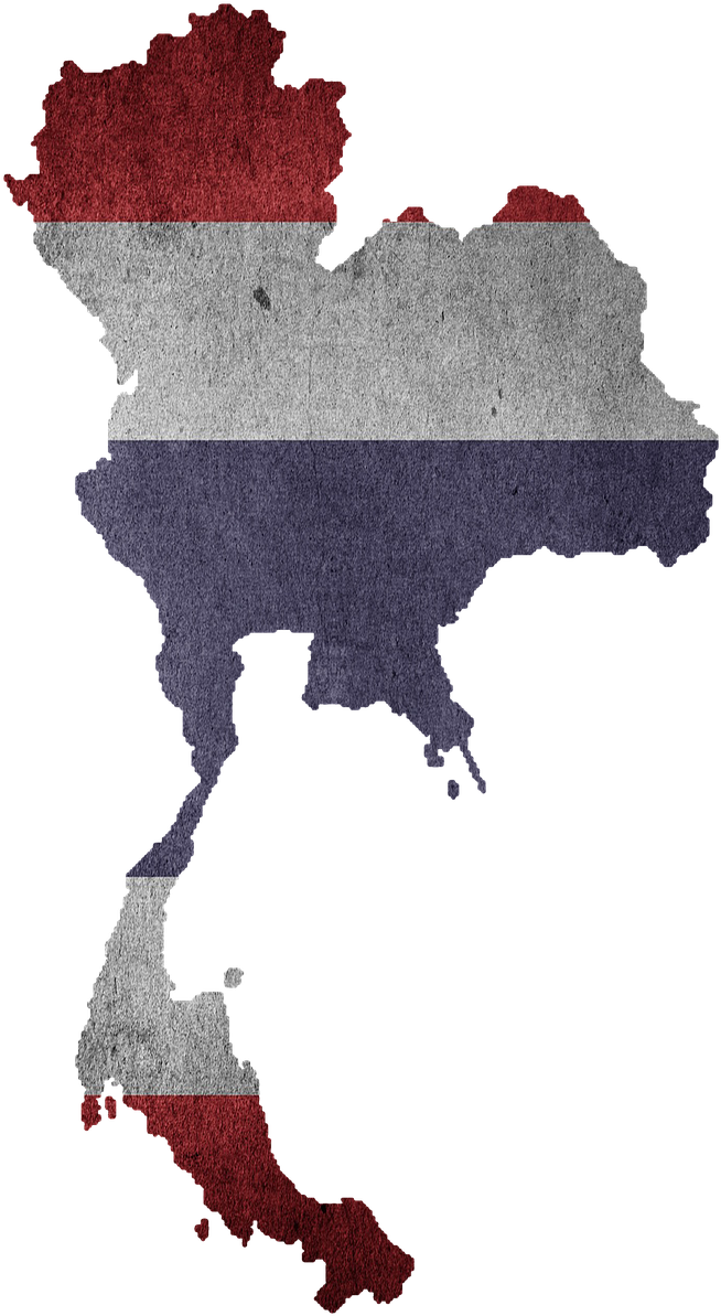 Thailand Map Thai Flag Overlay PNG Image