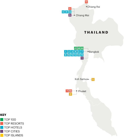 Thailand Travel Destinations Map PNG Image