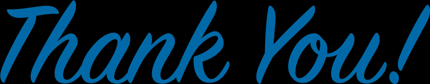 Thank You Blue Cursive Text PNG Image