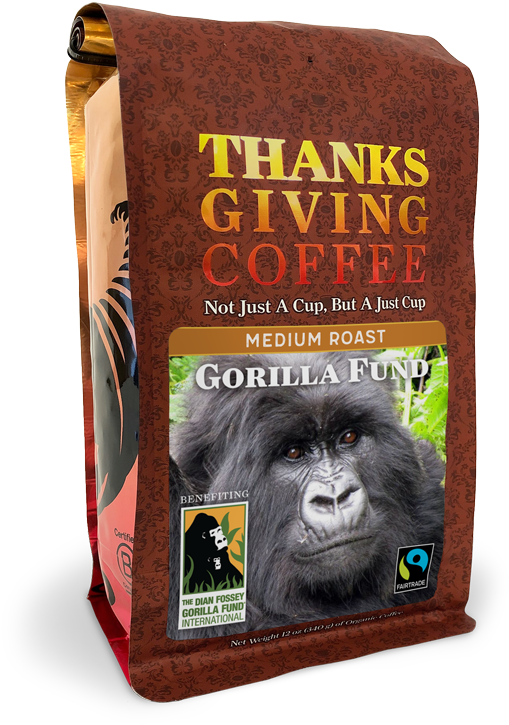 Thanksgiving Coffee Gorilla Fund Medium Roast PNG Image