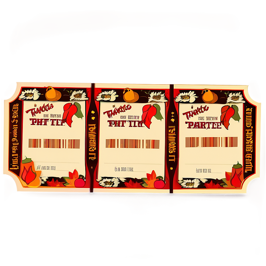 Thanksgiving Raffle Ticket Png 20 PNG Image